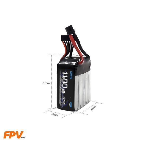 Літій-полімерний акумулятор високої напруги GEPRC 1100mAh 60C/110C 4.35V LiHV Battery 6S XT-60 GPRC110060CLIHV фото