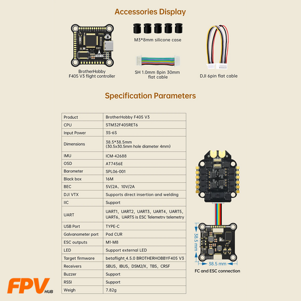 Політний контролер Brotherhobby Returner 3-6S F405 V3 Flight controller Brotherhobby Returner 3-6S F405 V3 Flight  controlle фото
