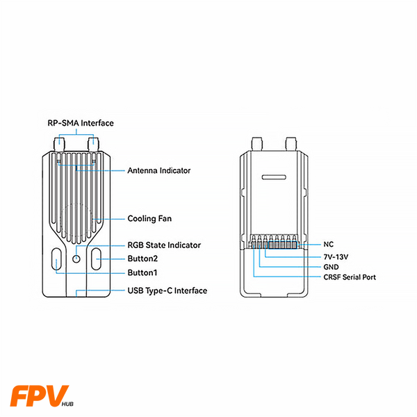 Зовнішній модуль SuperG Nano Transmitter 2.4G 1W ELRS радіомодуль для апаратури Передавач BETAFPV ELRS 2.4 TX SuperG Nano фото
